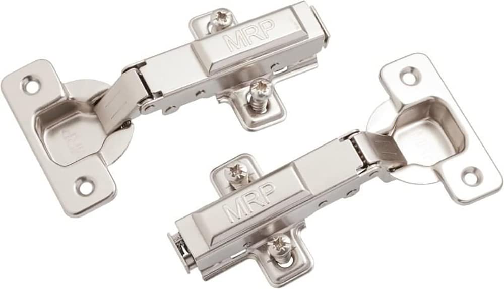 35mm-105 Degrees Clip-On Soft Closing Hinge Full Overlay Type with Mounting Plate and Euro Screws Kitchen Cabinet Door Hinges (Pack of 2) 3710 G01A
