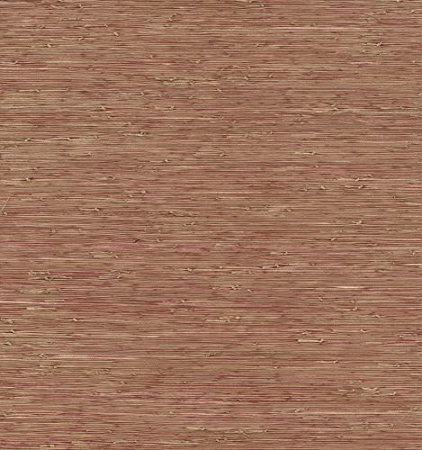 Brewster Shuang Rasberry Handmade Grasscloth Wallpaper