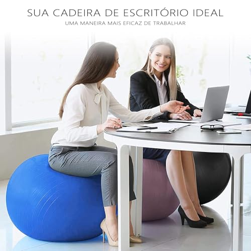 GODREAM Bola Pilates, Bola Fisioterapia, Bola Suiça, 55 cm, 65 cm, 75 cm, Anti estouro, Suporta até 300kg, Ideal para Gestante, Ginastica, Yoga, Academia e Pilates em casa, com Bomba
