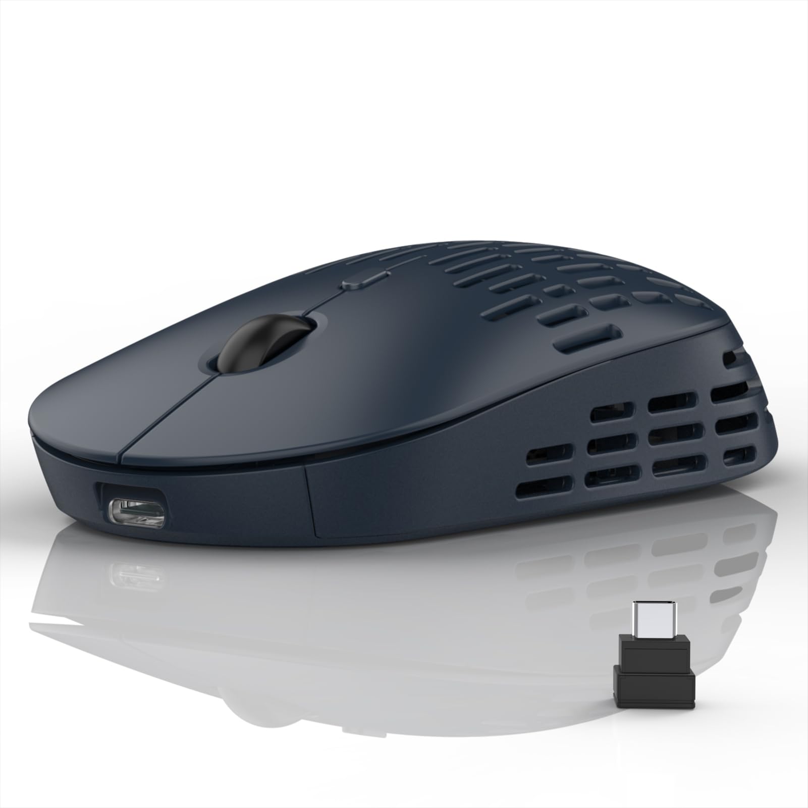 Photo 1 of RAPIQUE Bluetooth Wireless Mouse, Dual Mode Rechargeable Silent Bluetooth Mice with 2.4G Type C Receiver for Laptop, iMac, Chromebook,MacBook pro/air and All Type-C Device (Blue)
