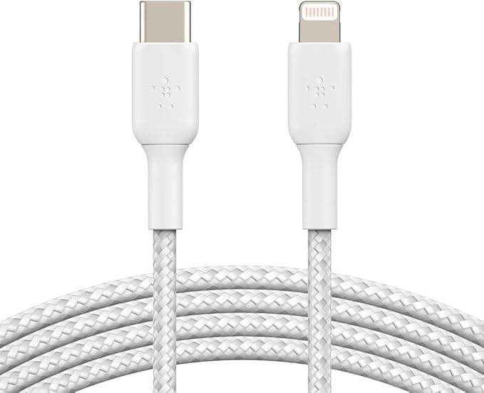 Belkin Braided USBC to Lightning Cable (iPhone Fast Charging Cable for