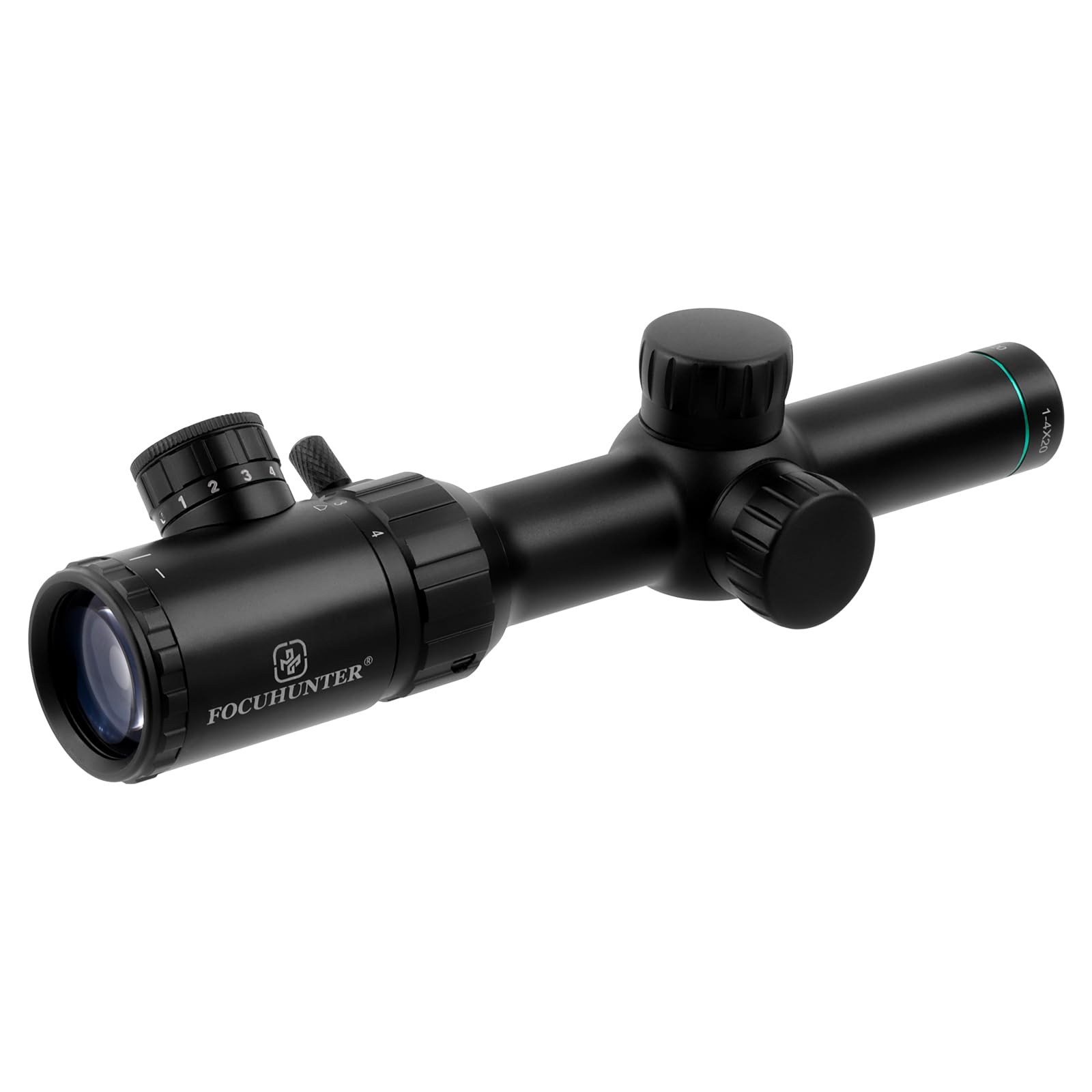 FOCUHUNTER Riflescope 1-4X20mm Scope Rapid Rangefinder Illuminated Red/Green Reticles with Weaver/Picatinny Rail Mounts for Crossbow Airsoft Hunting