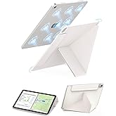 Feams Y Fold Folio for iPad Air 11-inch M3 2025 / M2 2024, iPad Air 5th/4th Generation 2022/2020 10.9 Inch, Y-Shaped Stand Magnetic Attachment Back Cover with Magnetic Clasp & Auto Sleep, Cream White