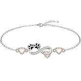 Iringnier Infinity Cat Paw Print Celtic Knot Sea Turtle Elephant Flamingo Butterfly Dolphin Evil Eye Anklets Bracelets for Women Sterling Silver Adjustable Ankle Bracelet Summer Beach Lovers Gift