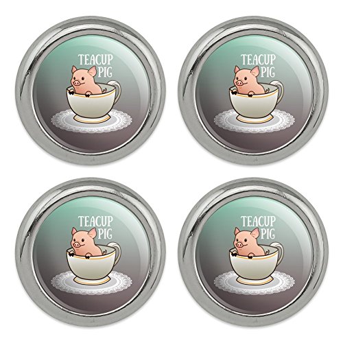 Teacup Pig Metal Craft Sewing Novelty Buttons - Set of 4