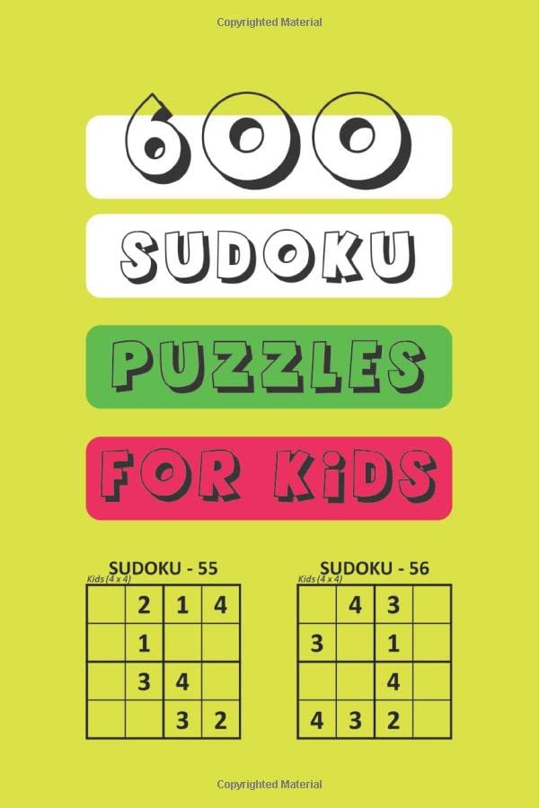 large print kids puzzles 600 sudoku book for easy try six puzzle per page puzzle book for kids yellow cover design sudoku puzzle book for children ages 6 8 activity book press minti