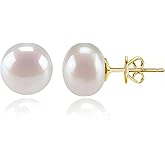 S925 Sterling Silver Stud Earrings for Women Small Stud Earrings for Freshwater Pearl Earrings Dainty Jewelry Gifts for Her