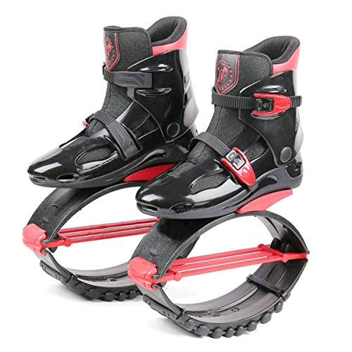 ZCOINS Unisex Kids Adults Anti-Gravity Running Boots Fitness Bounce Shoe Jumping Shoes 60-240 LBS (Black Red, XL (Mens 8-10 for 200-240 lbs)).