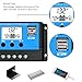 Solar Charge Controller 30A, Solar Panel Controller 12V/24V PWM Auto Paremeter Adjustable LCD Display Solar Panel Battery Regulator with Dual USB Load Timer Setting ON/Off Hours
