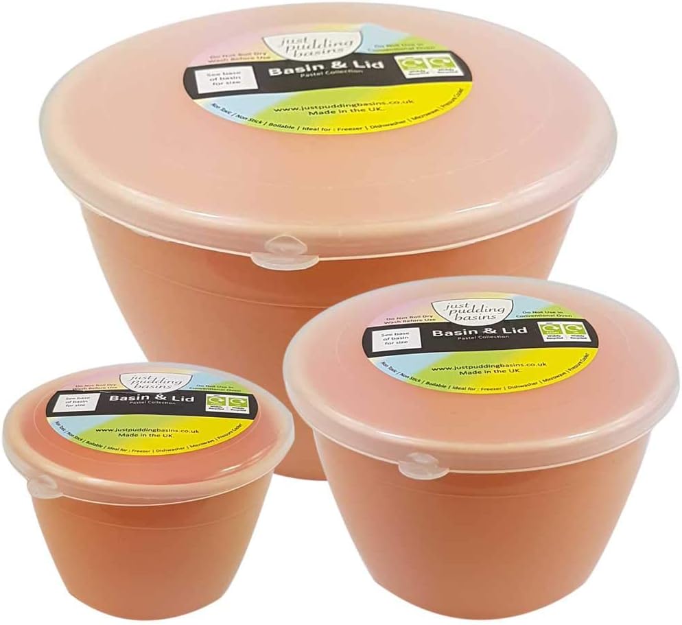 Basin and Lid 1x 1/4 Pint Blue 1x 1/2 Pint 1x 1 Pint Just Pudding