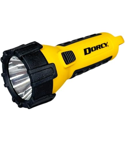 Dorcy 120-Lumen Weather Resistant LED Flashlight with Non-Slip Grip and Nylon Lanyard, Assorted Colors (41-2958)