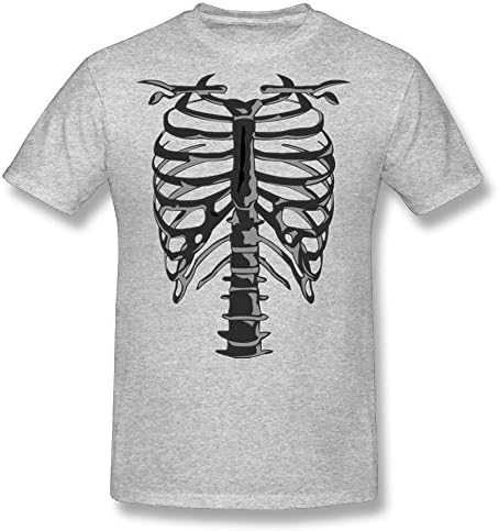 Qichen Shop Skeleton Costume Men's Gray Tee Shirt Size 4XL Sport