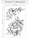 COKOHAPPY Temporary Tattoo Rose Floral Flower Black & White - set of 5 Pcs