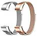 SWEES Metal Bands Compatible for Fitbit Alta HR Bands, 2 Pack Milanese Loop Mesh Stainless Steel Magnetic Wristband Replacement with Fitbit Alta/Alta HR Band Women Men Small Large, Silver Rose Gold