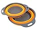 TedGem 2 Pack Collapsible Colanders Set,  Food-Grade Silicone kitchen Strainer Space-Saver Folding Strainer Colander, Dishwasher-Safe