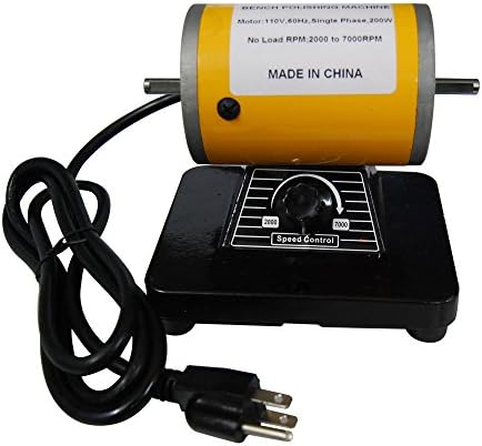 Bench-top Buffer Polisher Grinder Cleaner with 4" Long Shaft Polishing Pads