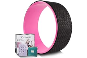RISEFIT Yoga Wheel - Strongest Most Comfortable Yoga Prop Wheel for Yoga Poses, Perfect Roller for Stretching, Increasing Flexibility and Improving Backbends…