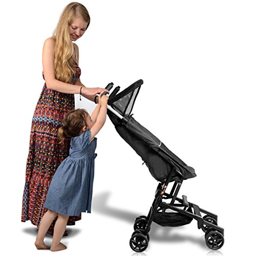BABY JOY Pocket Stroller, Extra Lightweight Compact Folding Stroller, Aluminum Structure, Five