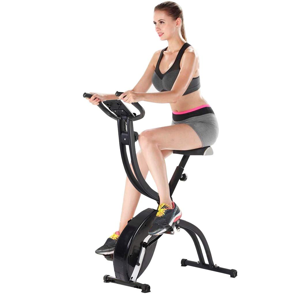 Folding Exercise Bike,Yirise Indoor Outdoor Exercise Bikes Stationary,Fitness Bicycle Ultra-Quiet Ex