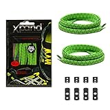Xpand No Tie Shoelaces System with Reflective Elastic Laces - Neon Green - One Size Fits All Adult and Kids Shoes