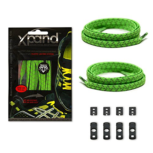 Xpand No Tie Shoelaces System with Elastic Laces - One Size Fits All Adult and Kids Shoes