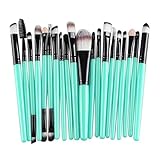 20 Pieces Makeup Brush Set, Staron Makeup Brushes Kit Cosmetics Foundation Wood Handle Premium Make Up Brushes Toiletry Kit Blending Blush Eyeshadow Eyeliner Face Powder Makeup Brush Set (Black)