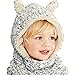 Connectyle Boys Girls Kids Warm Winter Hats Cute Earflap Hood Hat Scarves with Ears Skull Caps Black White