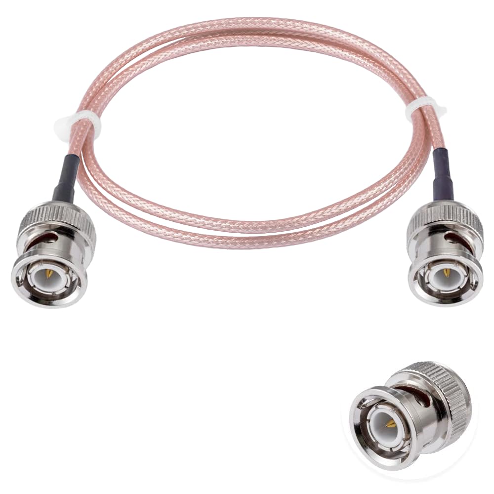 Vecys BNC Male to BNC Male Cable 50ohm RG316 RF Coaxial Pigtail Jumper Cable 3FT/1M for RF Antennas Ham Radio Handheld