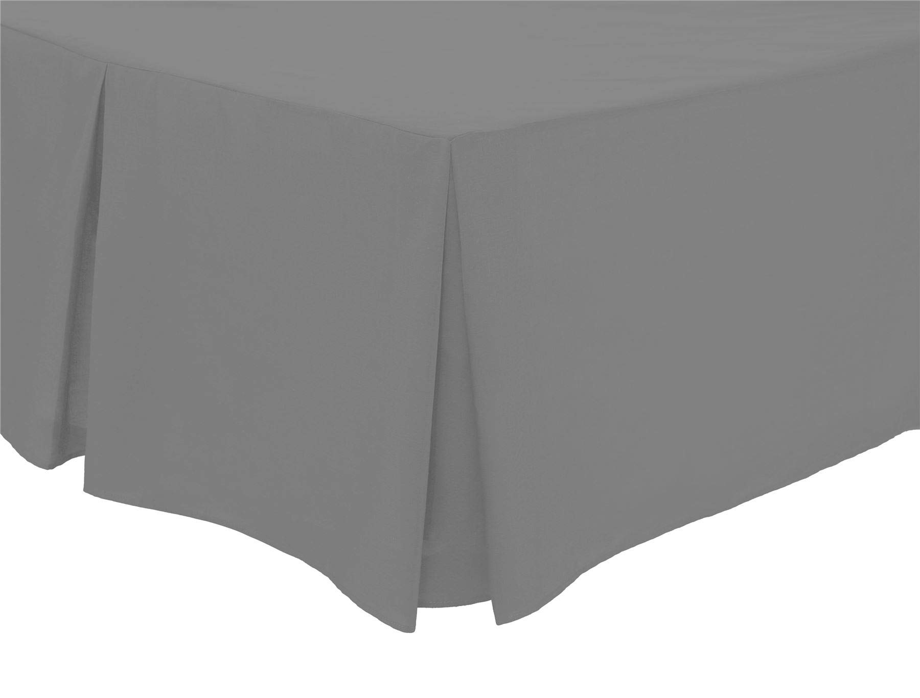 Olivia Rocco Pleated Base Valance Sheet Easy Care Polycotton Base Valances, Single Grey