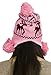 Simplicity Women's Winter Reindeer Knit Beanie w/ Earflap and Pom Balls, Pink