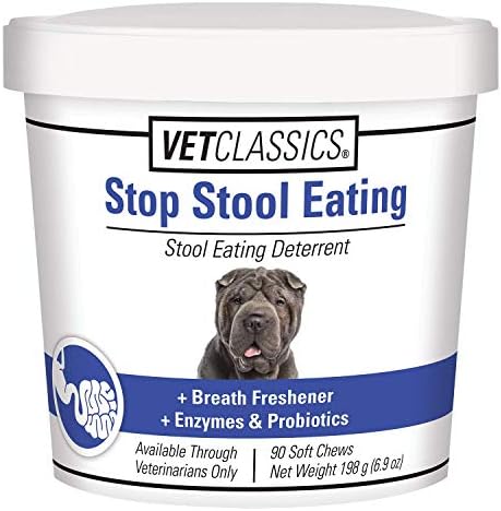 Vet Classics Stop Stool Eating Pet Health Supplement for Dogs – Dog Breath Freshener – Stops Dogs from Eating Stool – Enzymes, Probiotics