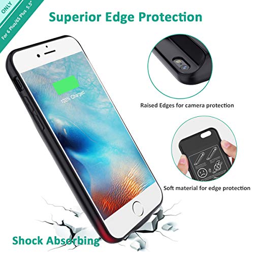 iPhone 6s Plus/6 Plus Battery Case, Stoon 7200mAh Portable Charger Case Rechargeable Extended Battery Pack Protective Backup Charging Case Cover for Apple iPhone 6s Plus/6 Plus (5.5 Inch) (Black) - Thumbnail 5