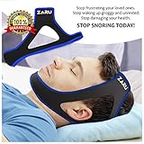 PREMIUM Anti Snore Chin Strap by ZARU (2017) - Advanced Snoring Solution Scientifically Designed To Stop Snoring Naturally and Give You The Best Sleep of Your Life