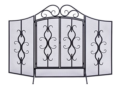 Deco 79 Metal Fire Screen, 60 by 40-Inch