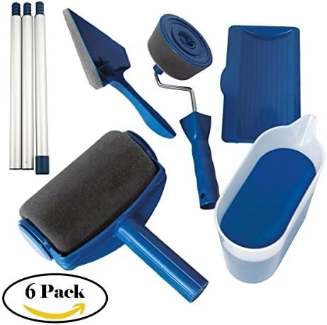 6 Pcs Paint Runner Pro Roller Brush Handle Tool Flocked Edger for Home Office Room Tool,Simply Pour and Paint to Transform Any Room in Just Minutes