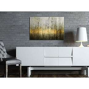 Canvas Print Wall Art - Abstract Grunge Wall with Golden Paints - Gallery Wrap Modern Home Art | Ready to Hang - 12" x 18"