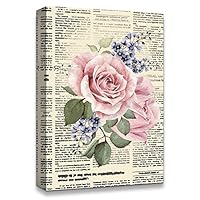 Canvas Wall Art Flower On The Newspaper Canvas Prints Home Artwork Decoration for Living Room,Bedroom - 12x18 inches