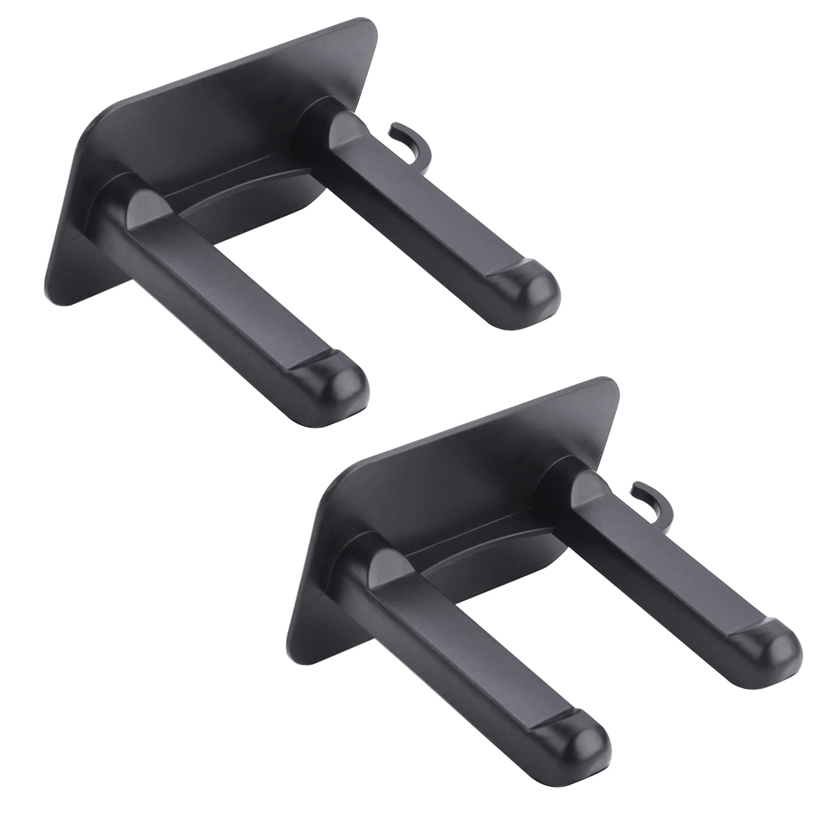 Midyrrg 2pcs Hairdryer Holder Station Wall Mounted Black Hair Dryer Holder Self Adhensive Hairdryer Hook Hair Dryer Stand with Plug Bracket for Dyson Airwrap Dressing Table Straightener