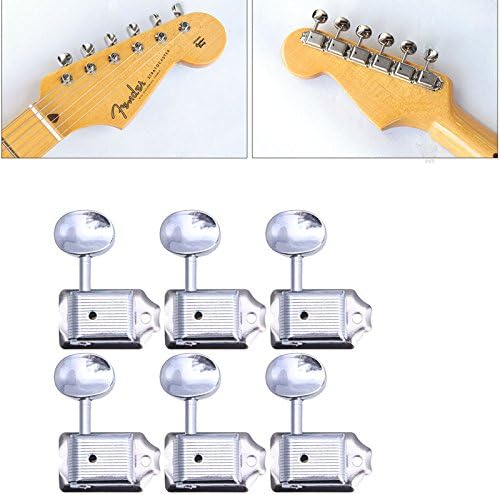 Morrenz - 6 in Line Nickel Vintage for Fender Style Machine Heads Tuning Pegs for Strat Hot