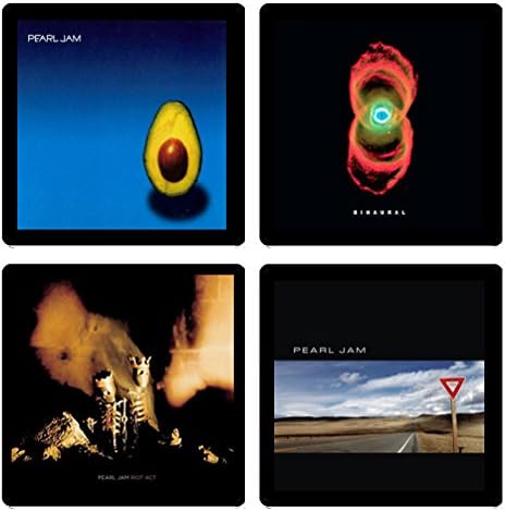 Pearl Jam Collectible Coaster Gift Set #2 - (4) Different Album Covers Reproduced Onto Soft Coasters
