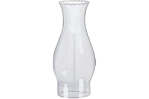 GXFCCYXT Oil Lamp Chimney 3 Inch Base by 8 1/2 Inch Height Kerosene Lamp Shade Tall Hurricane Lamp Glass Replacement Crimped Top Chimney for Oil and Kerosene Style Lamps