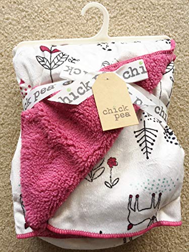 Chick Pea Fuzzy Deer Red and White Blanket