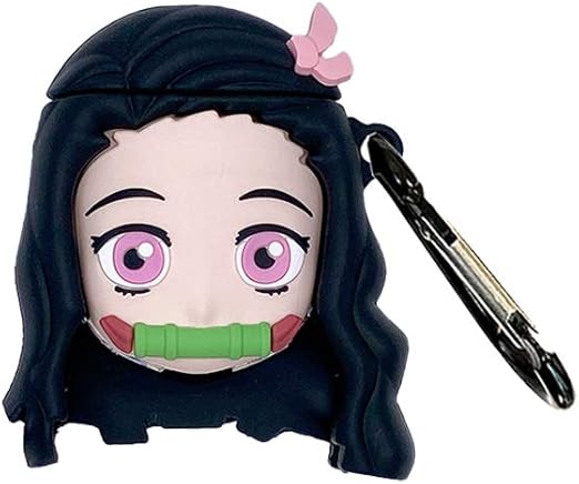 Amazon Com Airpods Silicone Protective Cover Suitable For Airpods 1 2 Demon Slayer Anime Characters Cute And Interesting With Keychain Suitable For Children Teenagers Girls And Boys Kamado Tanjirou