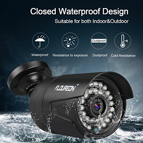 FLOUREON 3000TVL 1080P CCTV DVR AHD Camera 2.0MP NTSC 1/3 3.6mm Lens CMOS IR Led 36 PCS Night Version IP66 Waterproof for DVR Security System