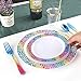supernal 60pcs Gold Plastic Plates,Disposable Lace Plates,Rainbow Plastic Plates,Tie-dye Plates,Birthday Party Plates Include 30 Dinner Plates,30 Salad Plates,Perfect for Birthday,Party,Wedding