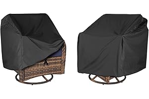 ANANMEI Outdoor Swivel Lounge Chair Cover 2 Pack, (37.5 L x 39.25 W x 38.5 H inches) 100%Waterproof Heavy Duty Outdoor Chair Covers, Patio Furniture Cover for Swivel Patio Lounge Chair(Black)