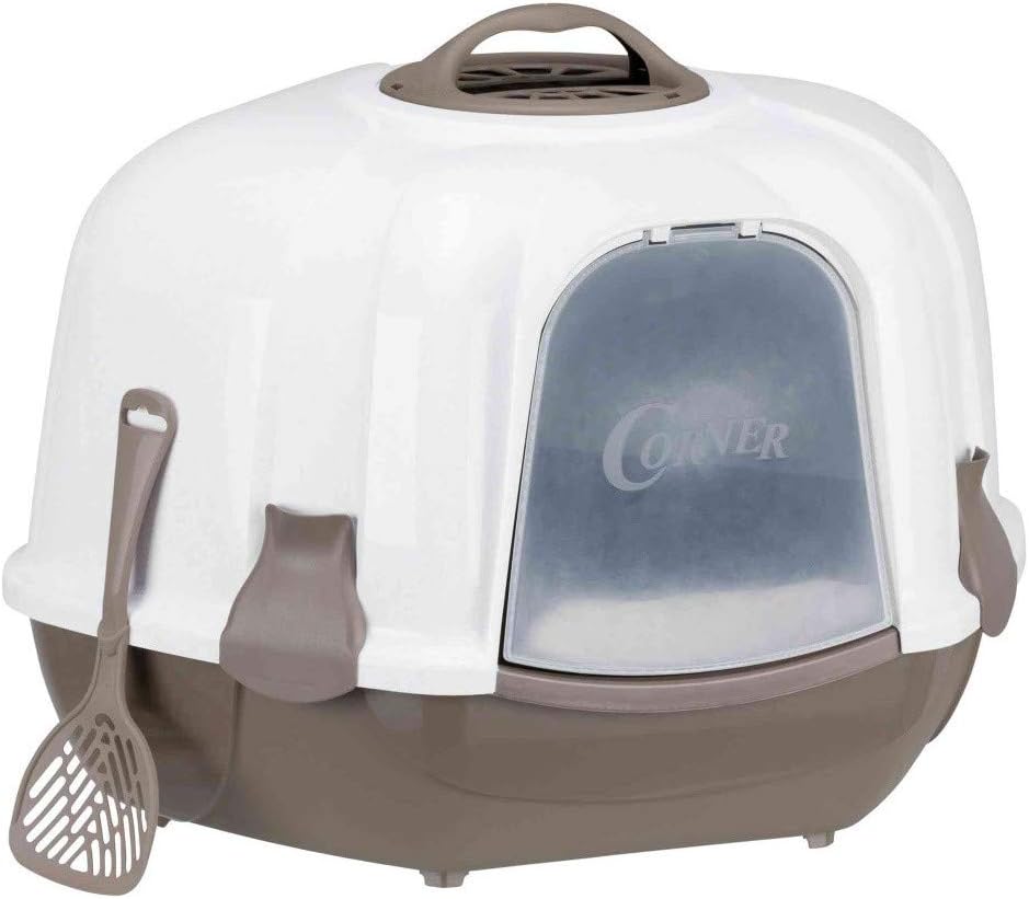 covered corner litter box