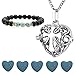 Top Plaza Aromatherapy Essential Oil Diffuser Necklace Silver Heart Cross Locket Pendant With 5 Dyed Lava Rock & Lava Stone Elastic Bracelet(Blue)