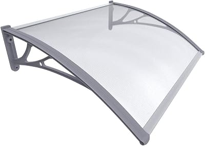 VOUNOT Front Door Canopy Outdoor Awning 100x80 cm Grey