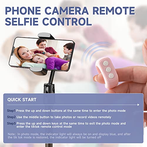 Tiktok Bluetooth Remote Control, CKG Bluetooth Ring Remote【2022 Design】,Supports Ultra-Long Standby and Quick Charging, More Stylish TIK Tok Remote Compatible with iOS and Android - Lovely Pink